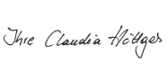 {{Unterschrift von}} Claudia Höttges